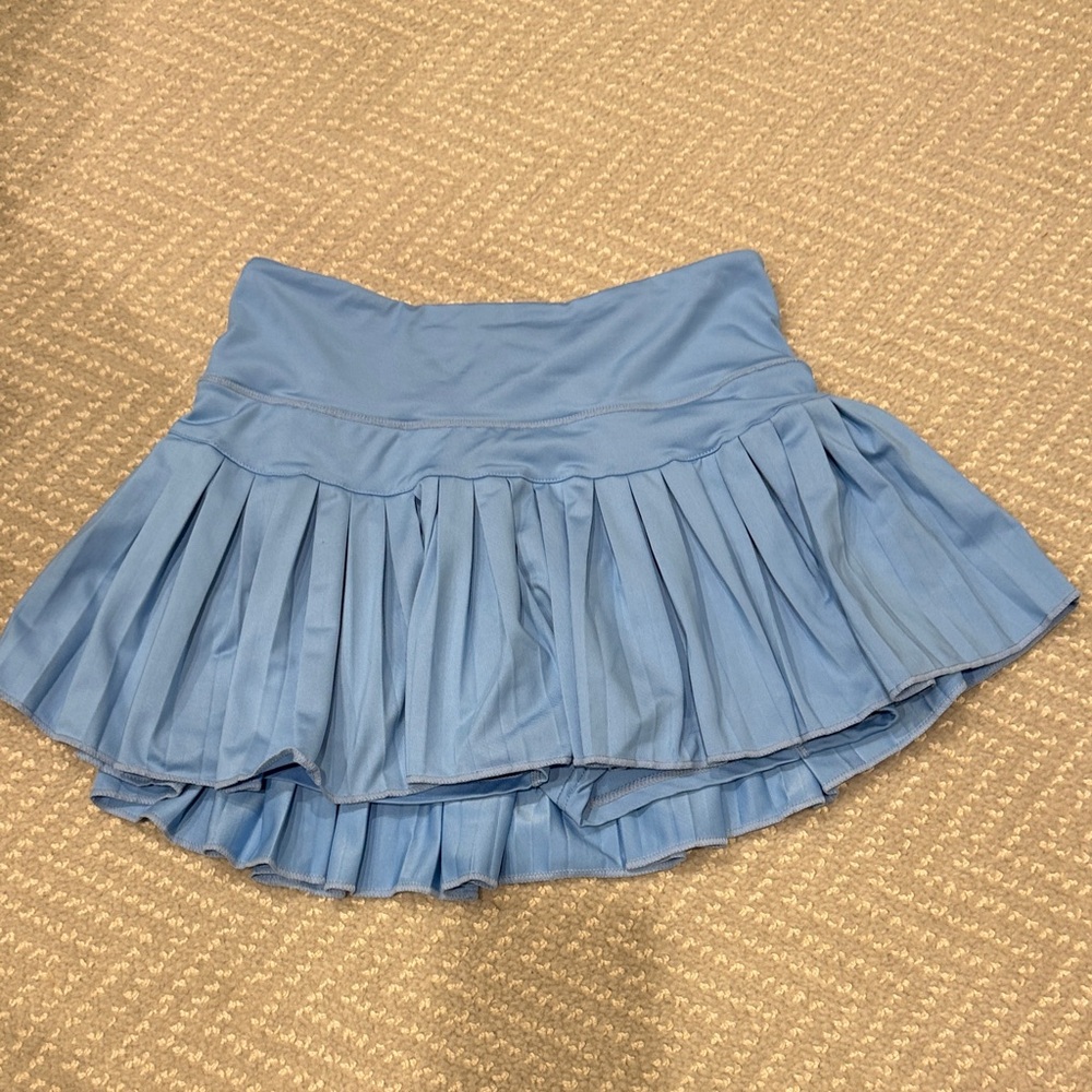 Chic Blue Pleated Skater Skirt